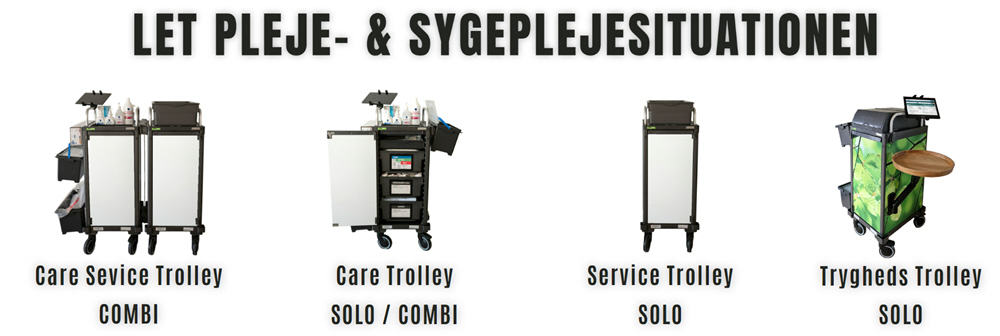 M&oslash;bler til opbevaring p&aring; plejehjem, CareServiceTrolley, plustuid forbedringstavler