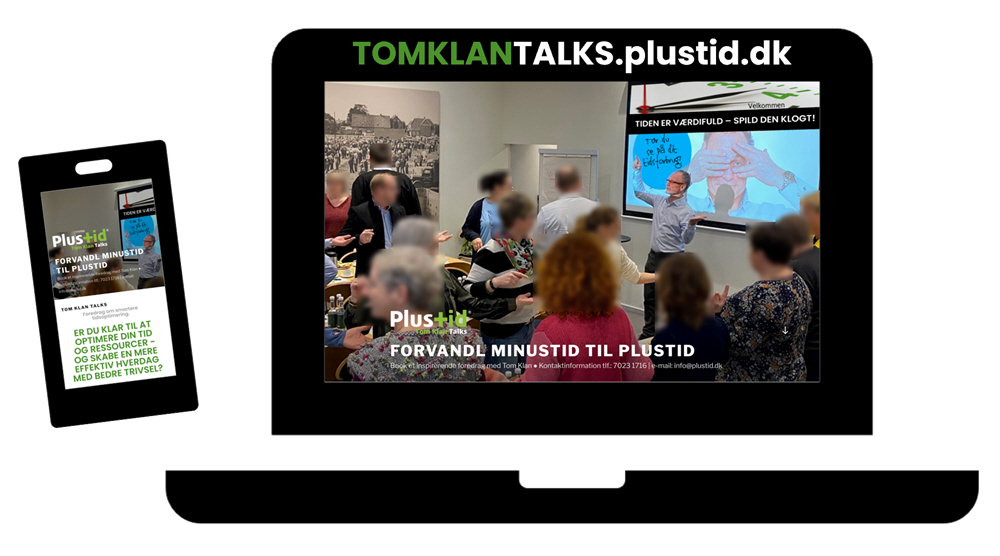 tomklantalks, plustid-foredrag